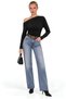 Women's Asymmetrical Collar Blouse |   Gathered and Draped Detailed Design |   Fitted Slim Fit |   Long Sleeves |   Scuba Crepe Knitted Fabric |   Half Pat Buttoned |   Flowing Design |   Casual Stylish Women's Tops |   Modern Elegant Blouse - 2