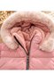 Special Production Nova Fabric Girls' Hooded Coat Powder Color Zipper Winter Thick Coat - 4