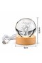 3D Led Lighted Mini Glass Globe with Lover Figure and Wooden Stand - Night Light - 4