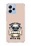 Poco M6 Pro 5g Compatible Transparent Phone Case with Glasses and Dog Beige Print