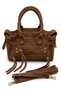 Suede Zippered Pocket Detailed Strap Hand and Crossbody Women's Bag