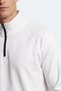 Malika Ecru Zippered Stand Collar Men's Sweatshirt - 2