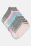 Kids Girl 10 Pair Brand Logo No Show Socks, Multicolor