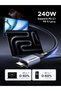 كابل USB C بقوة 240 واط، طول 1 متر، USB4 الجيل الثالث، سرعة نقل 40 جيجابت في الثانية، مخرج فيديو 8K - 3