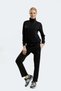 Rifle Black Zipper Pocket High Collar Women's Tracksuit Set - 6