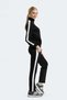 Rifle Black Zipper Pocket High Collar Women's Tracksuit Set - 4
