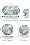 18Pcs Dinnerware Set, Ceramic Tableware Sets, Plates and Bowls Kit, Dishwasher Microwave Safe-Dark G - 8
