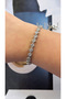Yonca Model Zircon Stone Silver Steel Bracelet