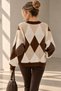 Baklava Patterned Crew Neck Oversize Knitwear Sweater My3535 - 3