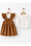 Velvet Ruffle Gilet Muslin Blouse 2-Piece Baby Girl Set - 3