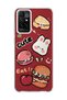 Redmi 10 2022 Compatible Cute Rabbit Claret Red Printed Transparent Phone Case