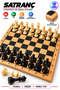 Wooden chess game - strategy and intelligence game for 2 people, attention, concentration and logic developer educational chess set 6 years+ - 5