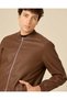 Men Brown Padded Bomber Jacket - 4