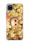 Redmi 9C Compatible Orange Cat Daisy Printed Transparent Phone Case with Scarf