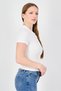 Women Regular Fit Short Sleeve Ribbed Polo Shirt, White - 4