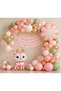 Party Pink Deer and Daisy Themed Birthday Balloon Set with Banner and Lots of Balloons – Pastel Pink, Green and Gold Concept