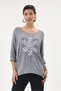 Women's Gray Italian Snowflake Patterned Sequined Lycra Knitwear Sweater 40 - 46 Size