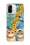 Redmi 12C Compatible Starry Night Two Cats Printed Transparent Phone Case