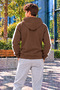 Men's Striped Detail Hooded Sweatshirt with Kangaroo Pocket - 3