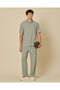 Men Green Half-Zip Lounge Polo Shirt - 2