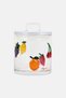 Strawberry Printed Glass Jar With Lid 1,1 L, Multicolor
