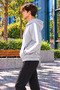 Men's Striped Detail Hooded Sweatshirt with Kangaroo Pocket