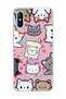 Redmi 9A Compatible Cats Polka Dot Purple Printed Transparent Phone Case
