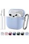 غطاء حماية سيليكون ناعم متوافق مع AirPods 5 و AirPods 4، باللون الأزرق السماوي