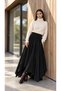 Women's Patterned 8-Piece Triangle Cut Asymmetrical Hijab Skirt with Elastic Waist - 3