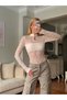 Lace Detailed Backless High Neck Long Sleeve Snap Bodysuit - 2