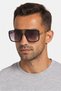 Men SJC040 0Z42 Square Sunglasses, Black - 2