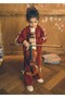 Girl's Burgundy Bowknot Tracksuit Set - 2