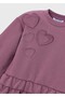 Girl's Heart Detailed Pink Dress - 5