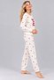 Women's Patterned Crew Neck Long Sleeve Printed Relaxed Cut Pajama Set - 3