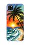Redmi 9C Compatible Palm Coast Oil Painting Printed Transparent Phone Case