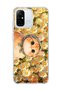 Redmi 12C Compatible Orange Cat Daisy Printed Transparent Phone Case with Scarf