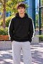 Men's Striped Detail Hooded Sweatshirt with Kangaroo Pocket - 2