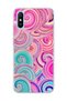 Redmi 9A Compatible Pink Turquoise Spiral Printed Transparent Phone Case