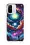 Redmi 12C Compatible Galaxy Swirl Astronaut Printed Transparent Phone Case