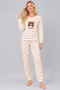 Women's Patterned Crew Neck Long Sleeve Printed Relaxed Cut Pajama Set - 2