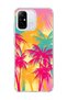 Redmi 12C Compatible Pink Yellow Palm Printed Transparent Phone Case
