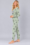 Women's Patterned Crew Neck Long Sleeve Printed Relaxed Cut Pajama Set - 3