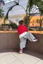 New York Bear Detailed Checkered Unisex Kids Set - Red - 8