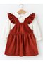 Velvet Ruffle Gilet Muslin Blouse 2-Piece Baby Girl Set - 5