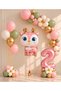 Party 2 Years Old Pink Deer 1-9 Years Old Birthday Balloon Set – Gold and Sage Green