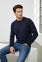 Interview 0 Collared Regular Fit Basic Navy Blue Knitwear Sweater