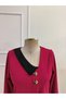 Women's Long Sleeve Asymmetrical Collar Detailed Buttoned Imported Crepe Blouse - 5