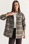 Women's Oversize Plaid Patterned Lumberjack Shirt Dg261035 60286552