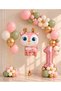 Party 1 Summer Pink Deer 1-9 Years Old Birthday Balloon Set – Gold and Sage Green
