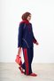 Women's Half Zipper Hooded Suit Navy Blue - 4